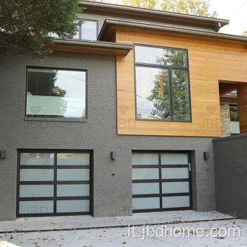 Porta moderna del garage in vetro in alluminio senza cornice